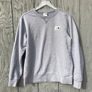 The North Face Men's Heritage Patch Crew Sweatshirt Gray M athletic